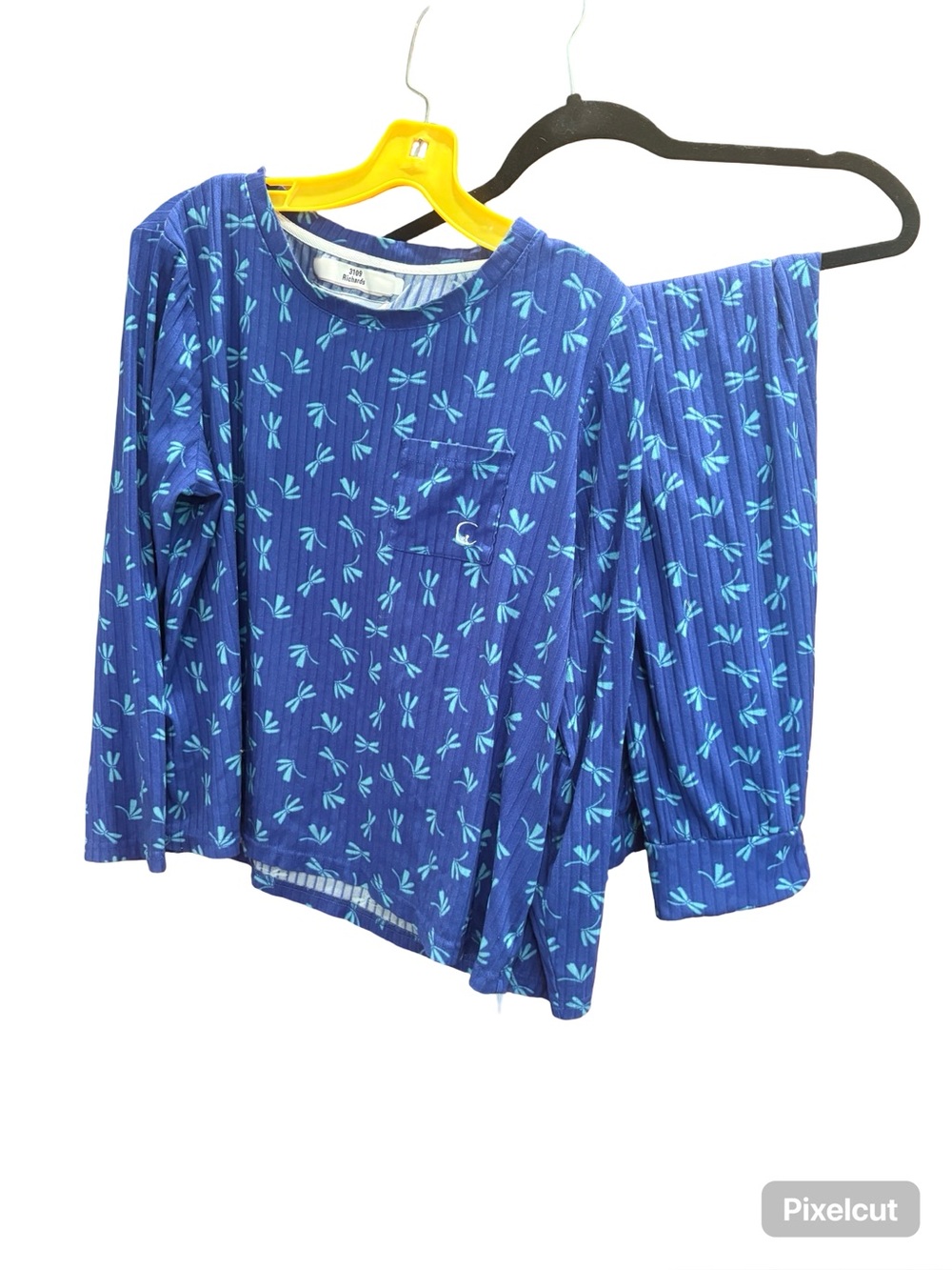 Blue Dragonfly-Print Pajama Set